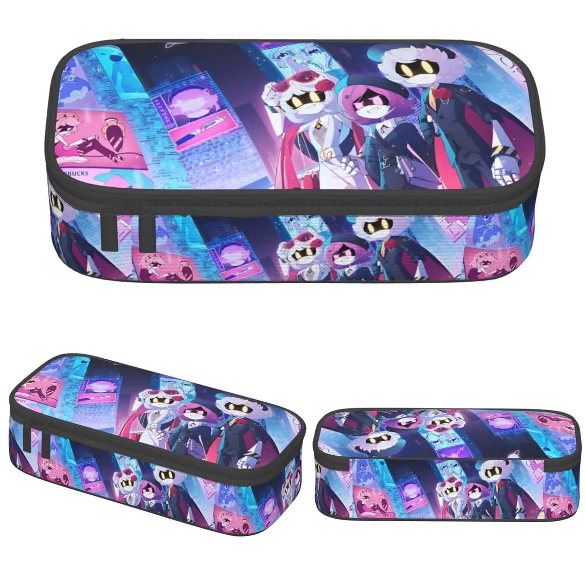 Murder Drones Astuccio per matite per cartoni animati Anime Nero Comedia Portapenne Borse per trucco Bambini Grande materiale scolastico di stoccaggio Astucci regalo