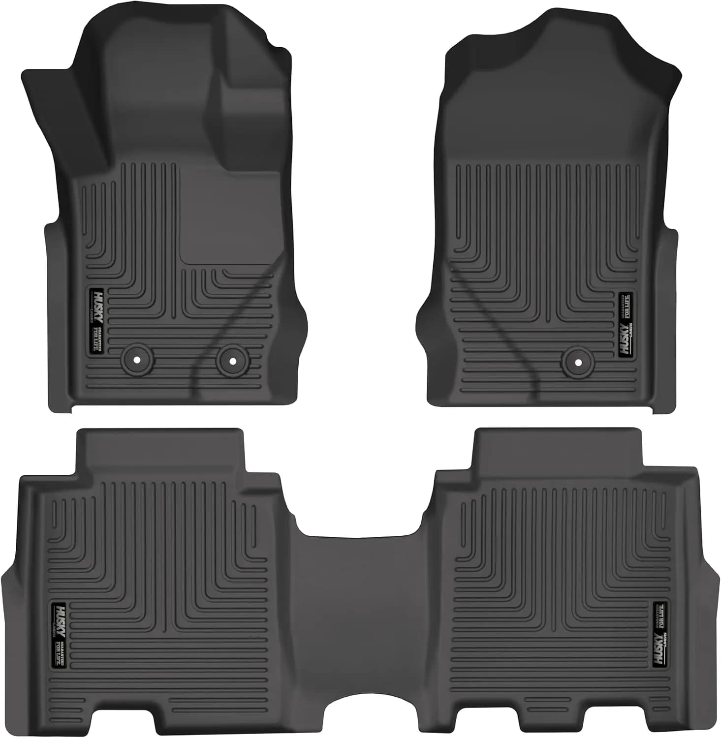 Protezione per Pavimento Resistente alle Intemperie per Ford Bronco 4 Porte 2021-2026, Anteriore e Seconda Fila, Set di 3 Tappetini Neri