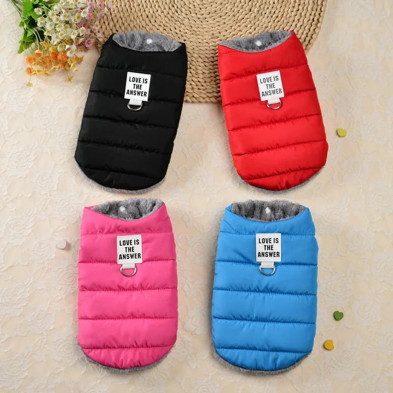 2026 New Dog Coat Winter Warm Double Layer Vest Puppy Jacket with Leash Hole Dog Coat Puppy Dog Clothes for Small Dogs