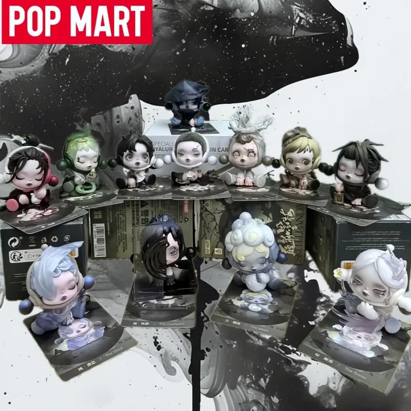 POP MART Originale Skullpanda L'inchiostro Plum Blossom Serie Cieco Scatola Mistero Indovina Borse Giocattoli Bambole Anime Figura Ornamento Regalo