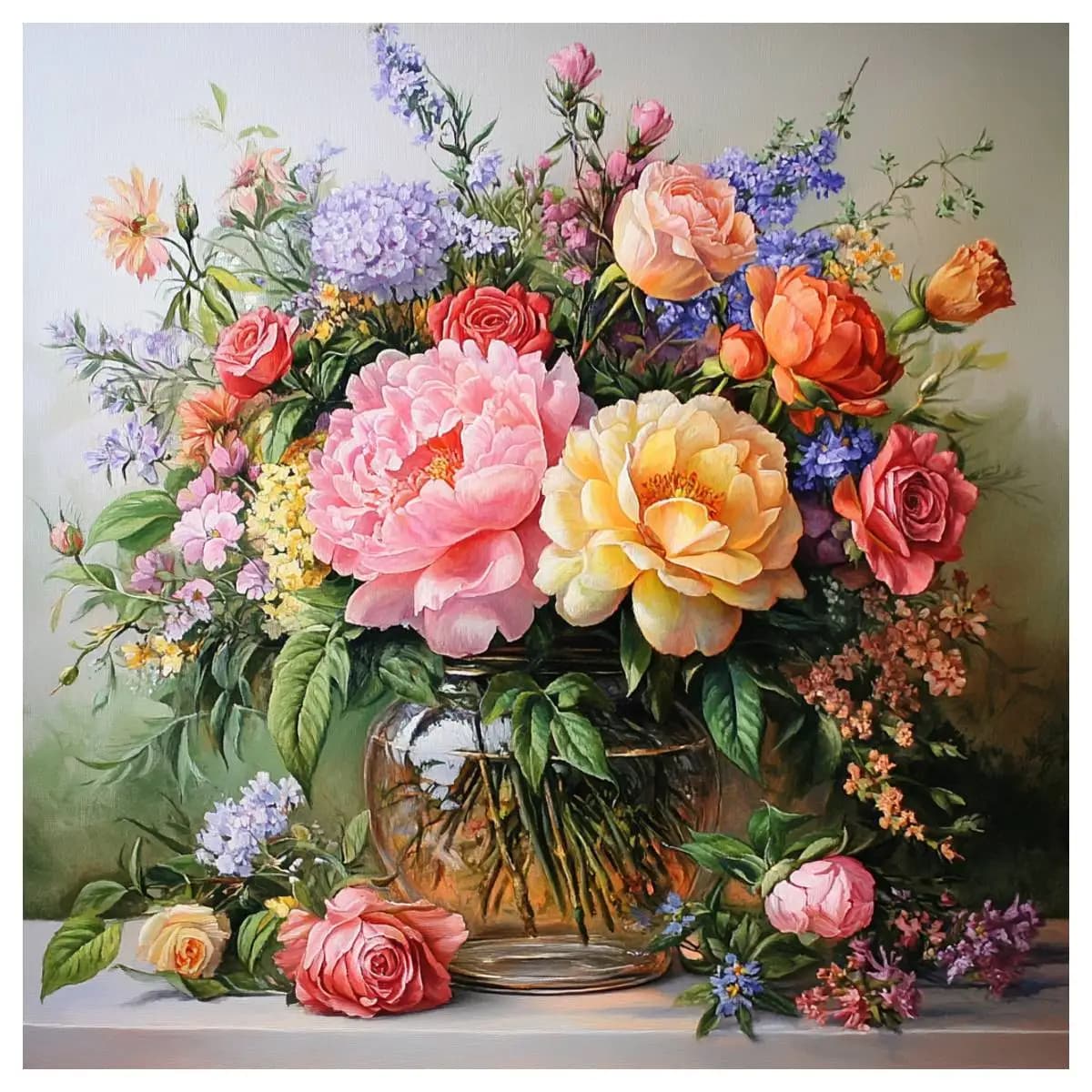1pc 40X40CM/15.74inch A Beautiful Vase Stamped Cross Stitch Kit DIY Kit 11CT/14CT Eco-Cotton Thread Full Embroidery New Arrival