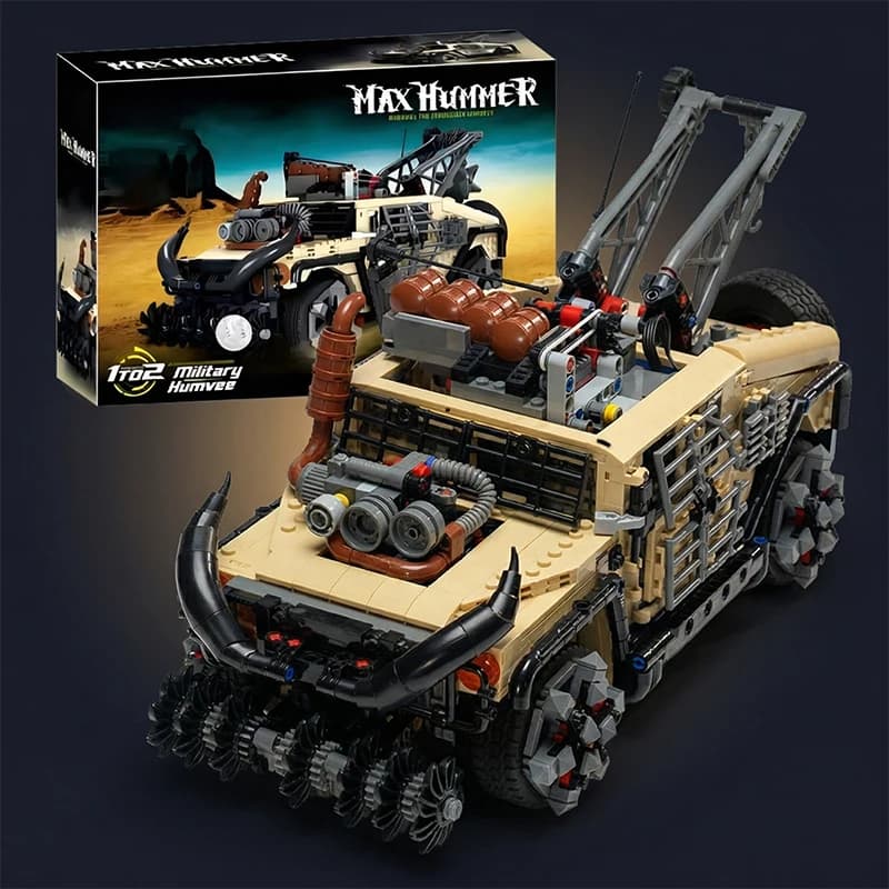 Set di Blocchi da Costruzione MOC Veicolo Militare Cingolato, Modello Fuoristrada Fury, Kit Auto in Mattoncini, Regalo di Compleanno per Ragazzi e Adulti, 2069 Pezzi