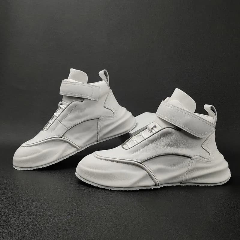 Autunno Inverno Strato di pelle bovina da uomo Borsa alla moda Suola di nicchia Scarpe alte Scarpe casual da uomo Pelle Mocassini in pelle scamosciata Sneakers da uomo