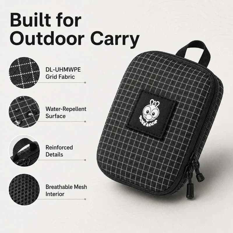 EDC Grid Fabric Organizer Pouch Water Repellent Hard Shell Storage Bag Pocket Mini Carry Case Outdoor Cable Gadget First Aid Kit