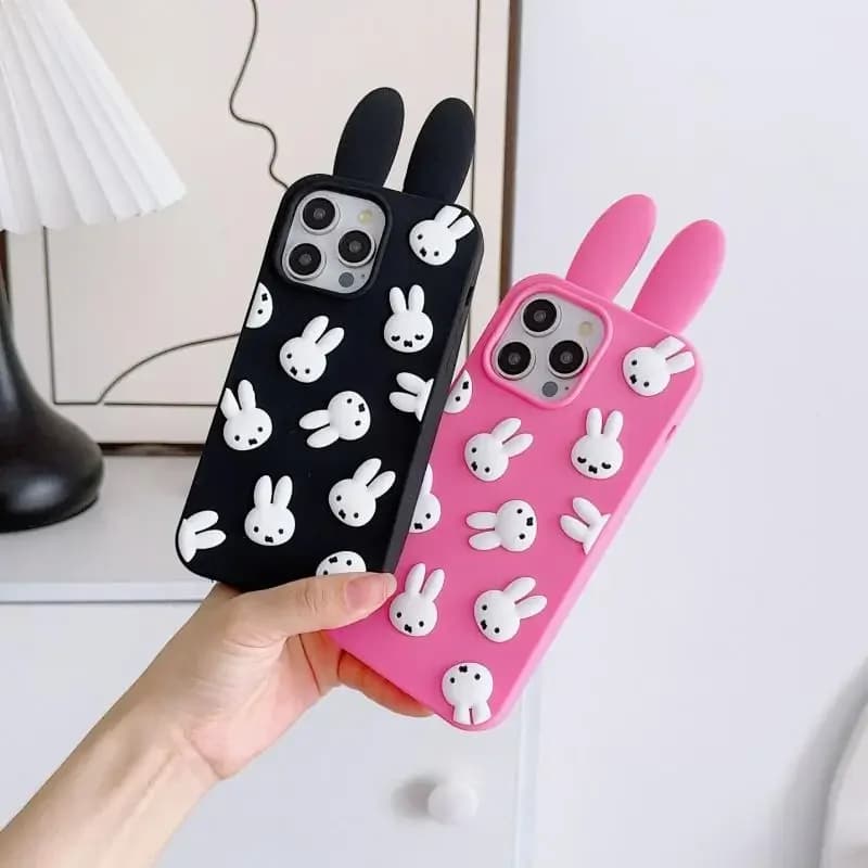 Miffy Rabbit Nuova custodia per telefono creativa Custodia protettiva per telefono in silicone con coniglio Kawaii Ragazza carina Multi colore Iphone 11-16 Serie completa