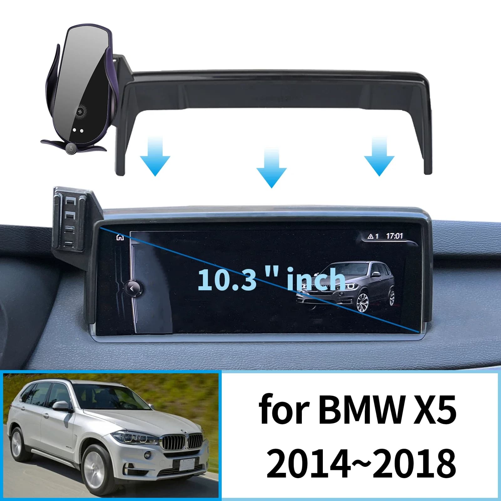 Per BMW X5 2014 ~ 2018 F15 (10,3 pollici) Supporto per telefono cellulare per auto Accessori Staffa GPS Supporto di navigazione Auto