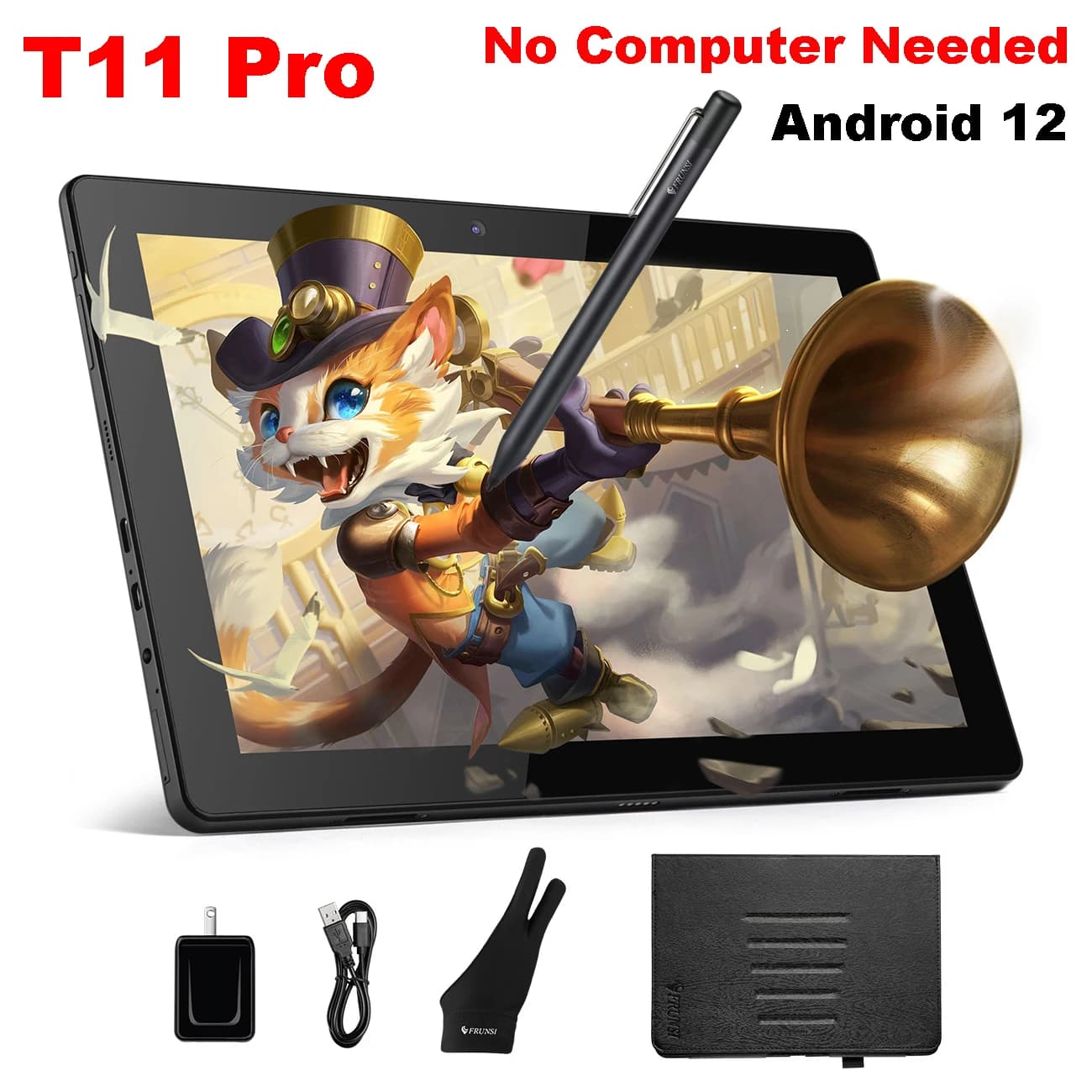 Frunsi Standalone Drawing Tablet Pad con schermo nessun Computer PC necessario Android 13 10 pollici IPS HD Monitor Display WIFI per artista