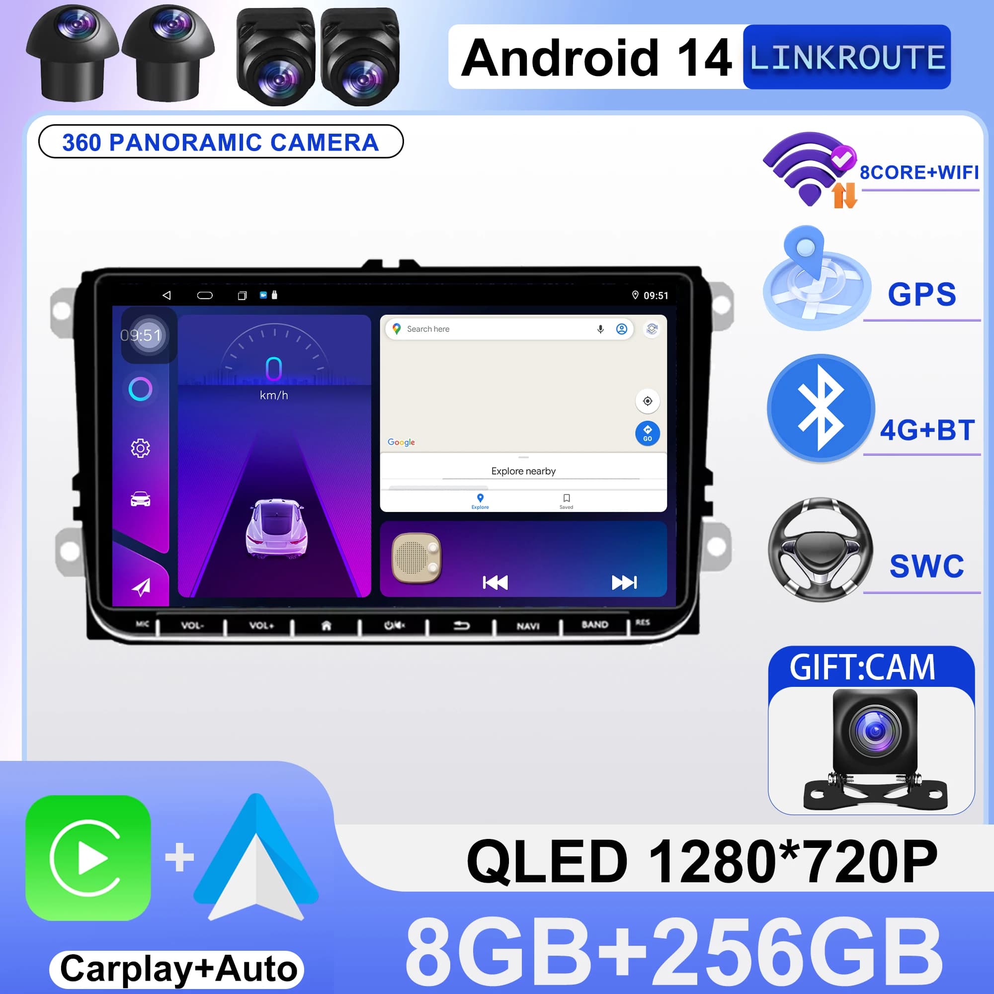 Autoradio Android Per VW Volkswagen Golf 5 6 Polo Passat B6 CC GOLF Tiguan Amarok Scirocco Sharan Jetta Carplay Audio Lettore GPS