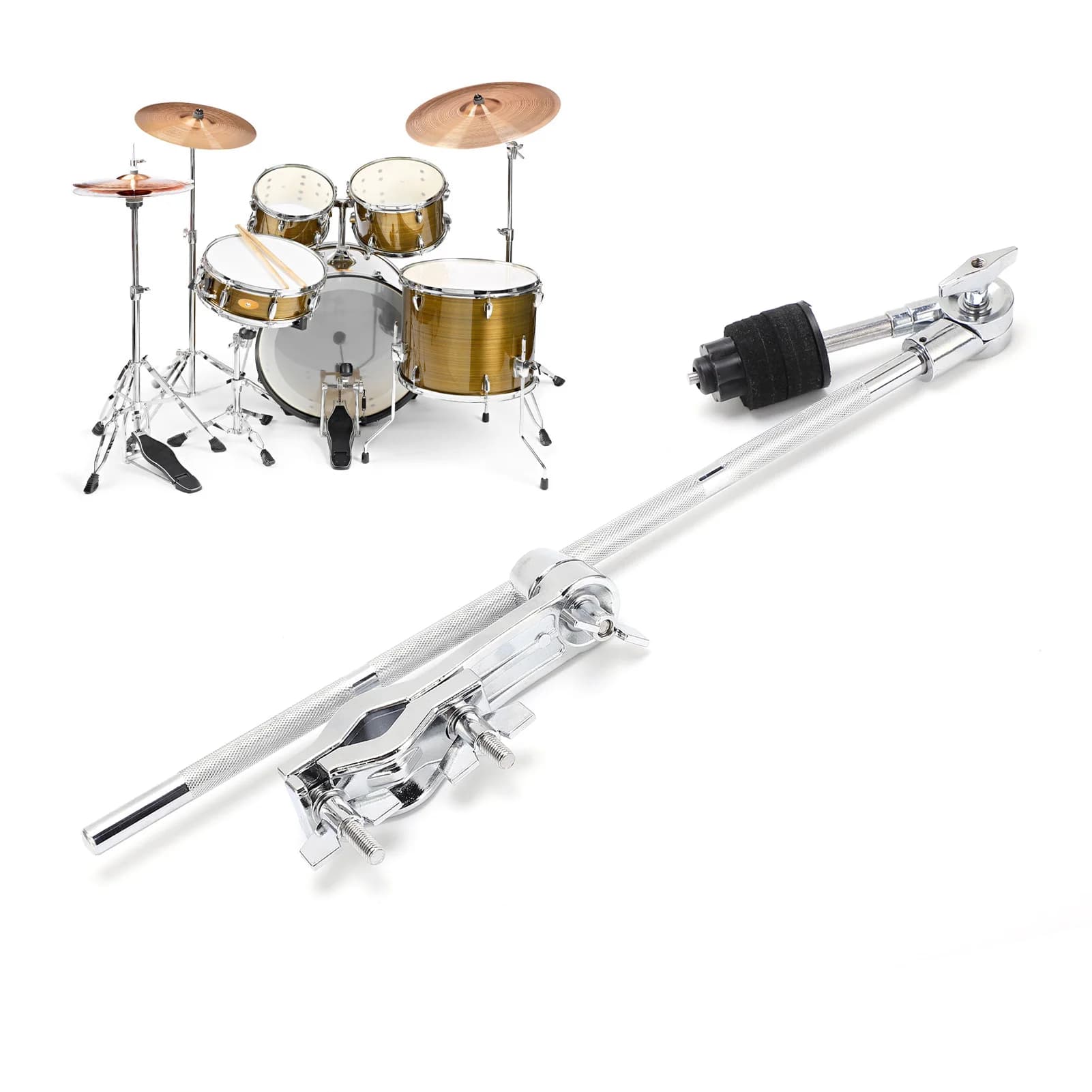 Morsetti di prolunga per kit batteria porta piatti regolabili con feltro Accessori per strumenti a percussione Morsetti di prolunga per rack per batteria