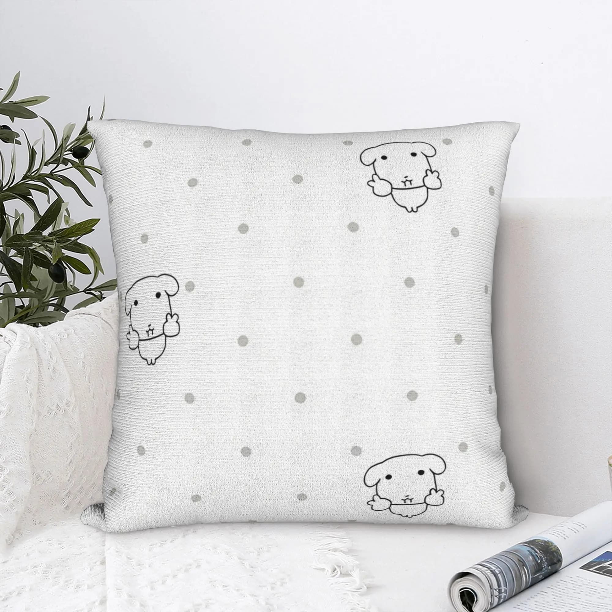 Pillow Case Cute GANADI Print Pillow Cover For Sofa Couch Bed Living Room Cute Funny Pillowcases