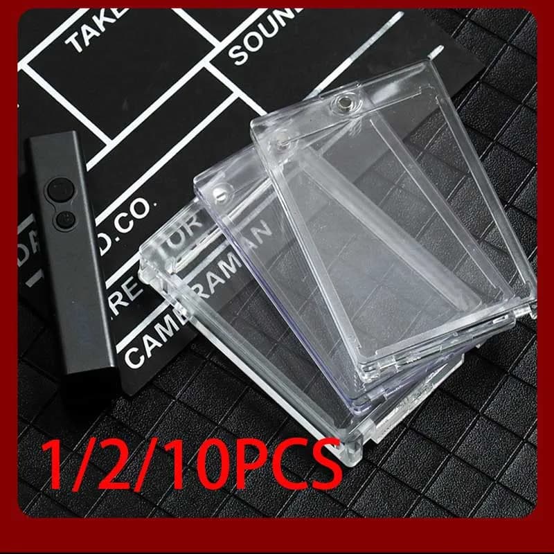 1/2/10PCS Magnetic Card Holder Pocket Monster Cards Protectors Hard Plastic Sleeves Trading Display Case Baseball Sports Card