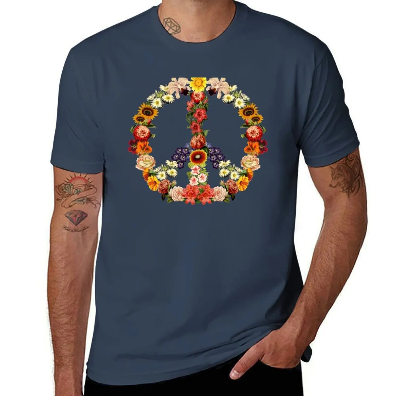 T-shirt Flower Power di Tobe Fonseca, top casual traspirante a maniche corte