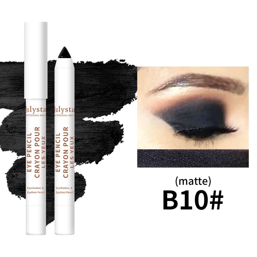 Matita per ombretto perlescente nero Stick Glitter duraturo Ombretto luccicante Evidenziatore Penne Cosmetici per trucco occhi impermeabili Nuovo