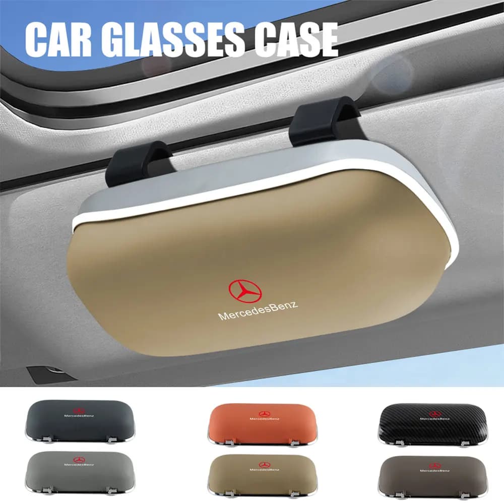 1pcs Car Visor Sunglasses Glasses Holder Clip Box Accessories For Mercedes Benz AMG A B Class GLC W108 W140 W168 W177 W190 W205