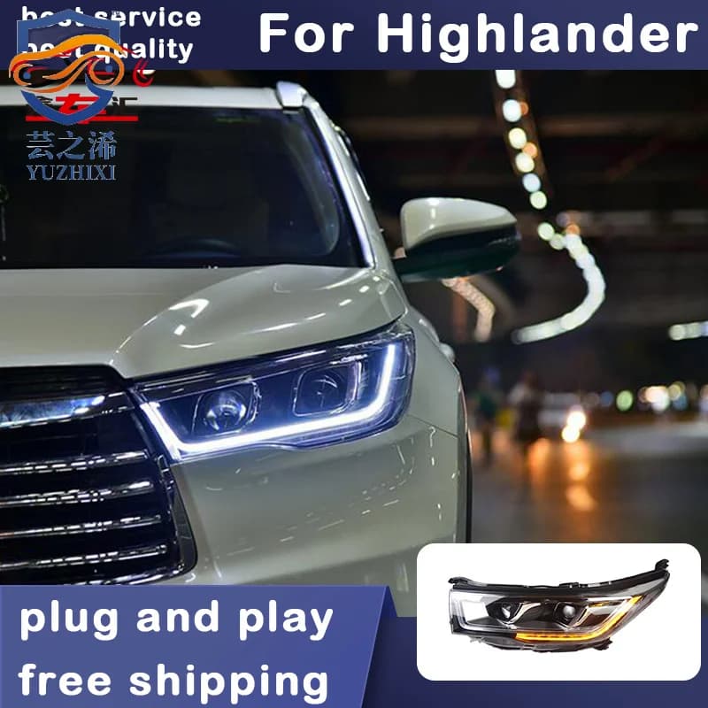 Fari XCH per Toyota Highlander, Fari a LED 2015, Nuovo Kluger, Proiettore con Luce Diurna e Segnale, Lente Proiettore per Auto