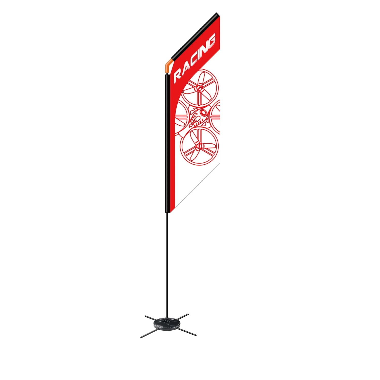560mm FPV Racer Flag Drone Quad Whoop Freestyle built Cine Flying Flagpole
