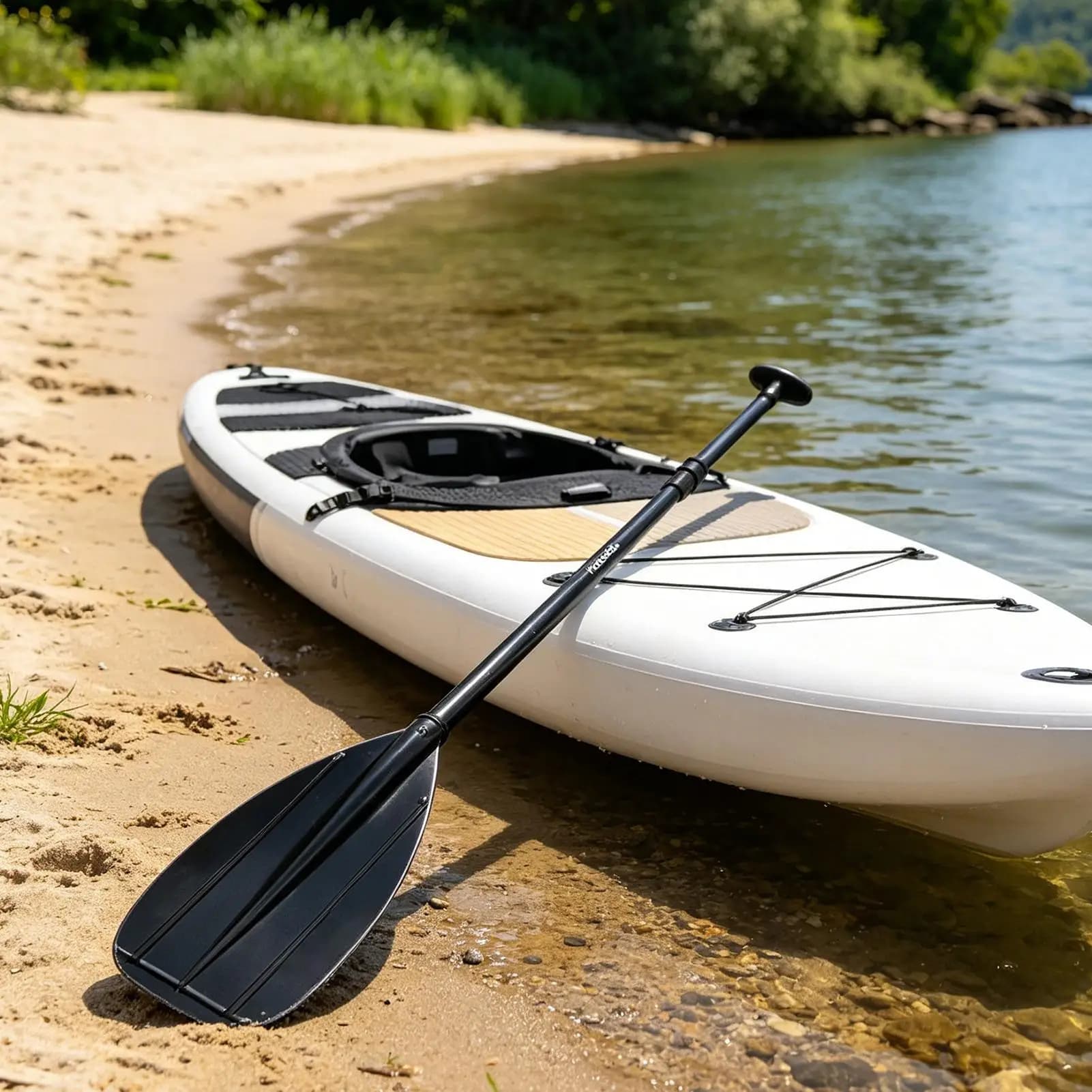 Pagaia da Kayak in Fibra di Carbonio a 2 Sezioni, Leggera, con Doppia Punta, per Pesca, Canottaggio e Touring sul Lago, Ideale per Bambini