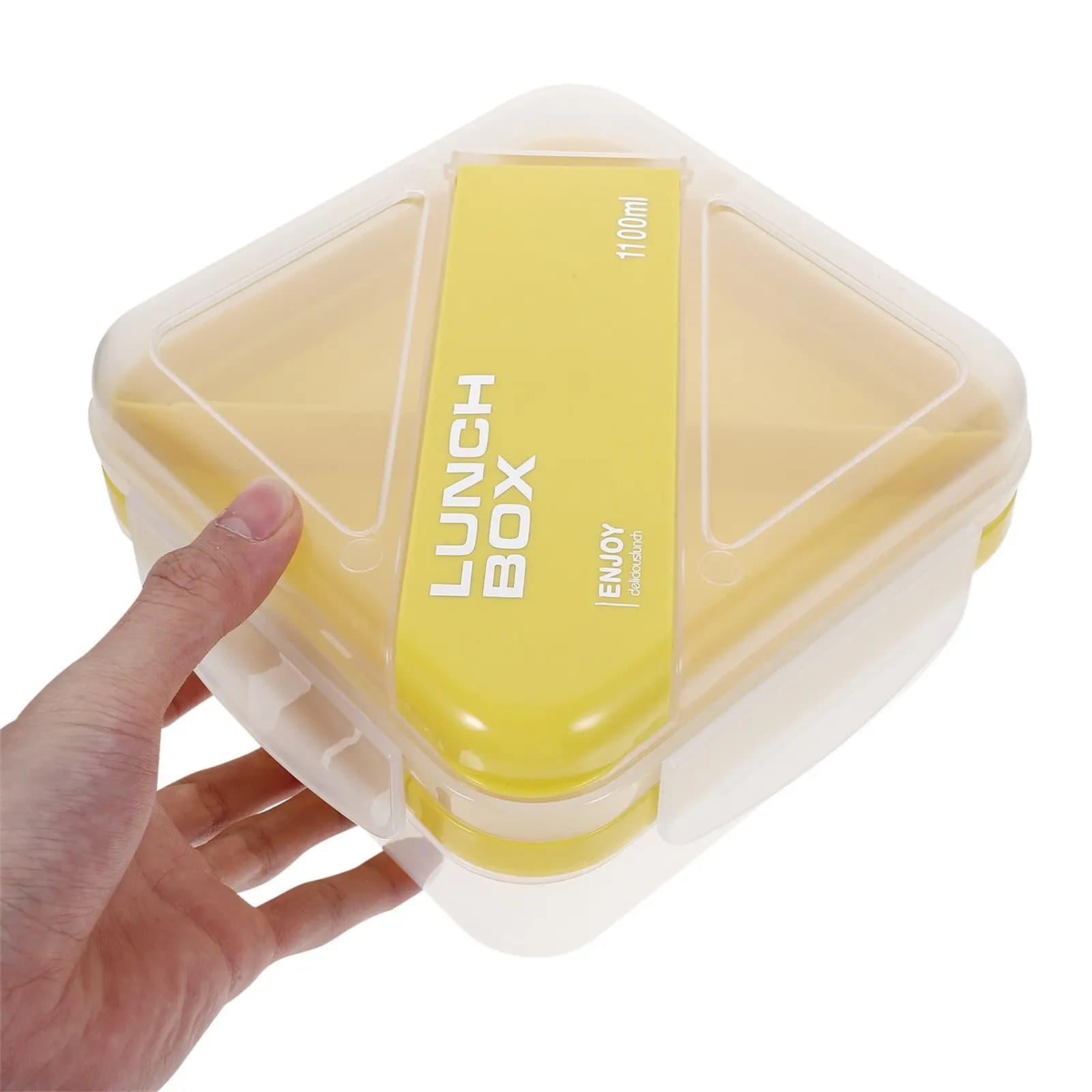 Contenitore per Pranzo Infrangibile e Portatile con Design a Griglia Ermetica, Contenitore Bento Trasparente Riutilizzabile per Adulti, Preparazione Pasti
