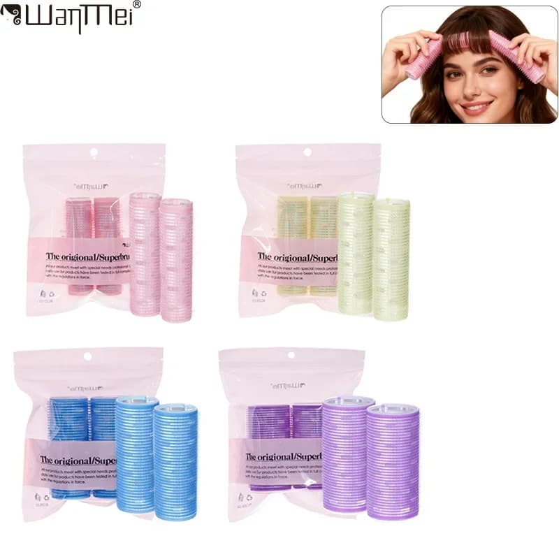 2 pieces magic self-adhesive studs without clip without heat studs for women styling fast waves curls set of rollers for home use