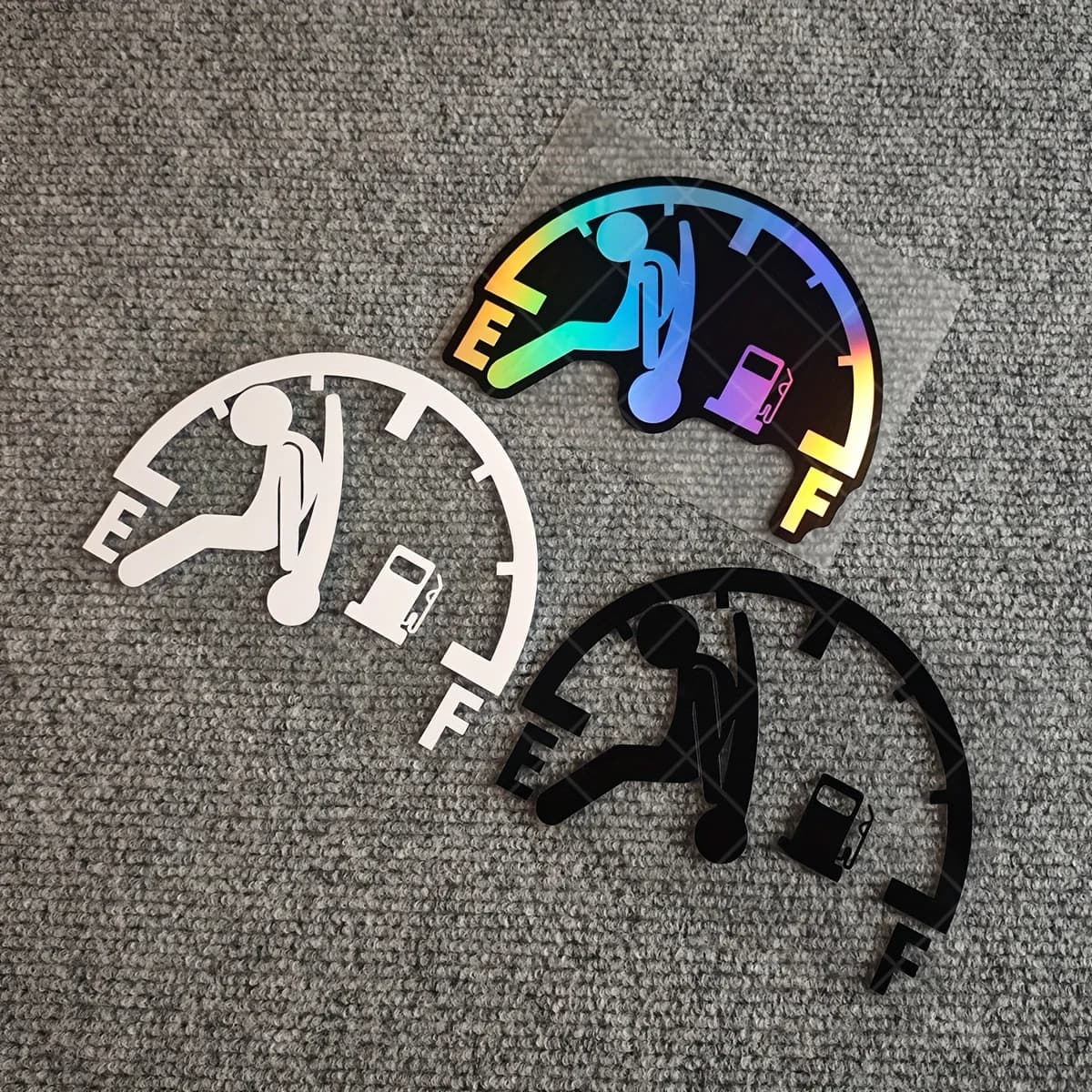 "Funny Fuel Gauge Vinyl Sticker Waterproof Sunproof Decal for Car Fuel Tank Cover Scratch Hide Decoration"