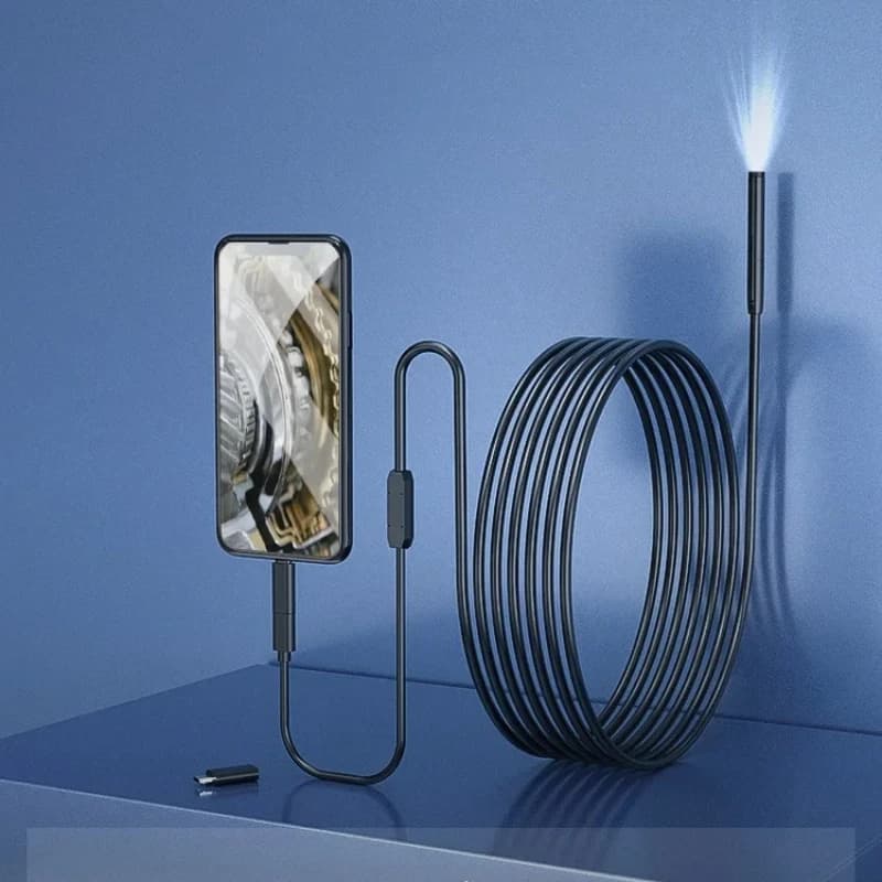 Endoscopio per telefono Android Apple Telecamera ad alta definizione da 8 mm Video Riparazione auto Tubo Ispezione industriale