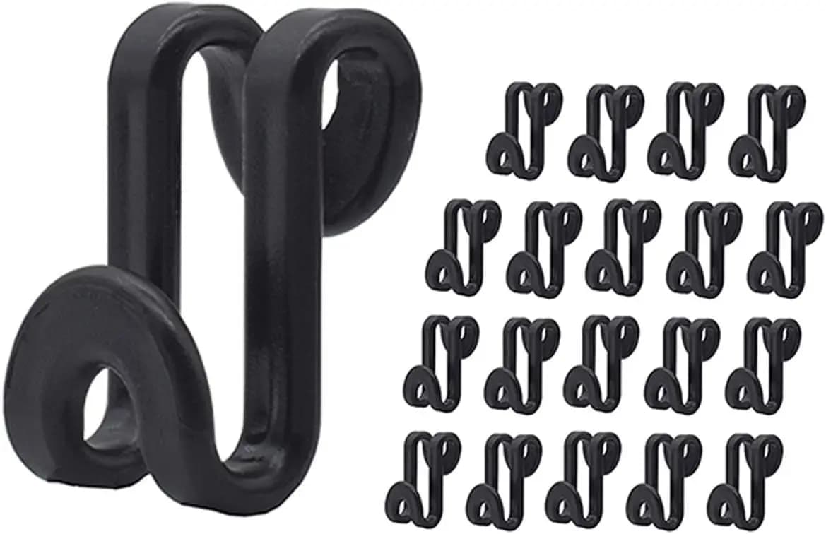 60 Pieces Hook Connectors for Velvet and Wood Clothes Hangers, Organizer Space Saving for Wardrobe in Black