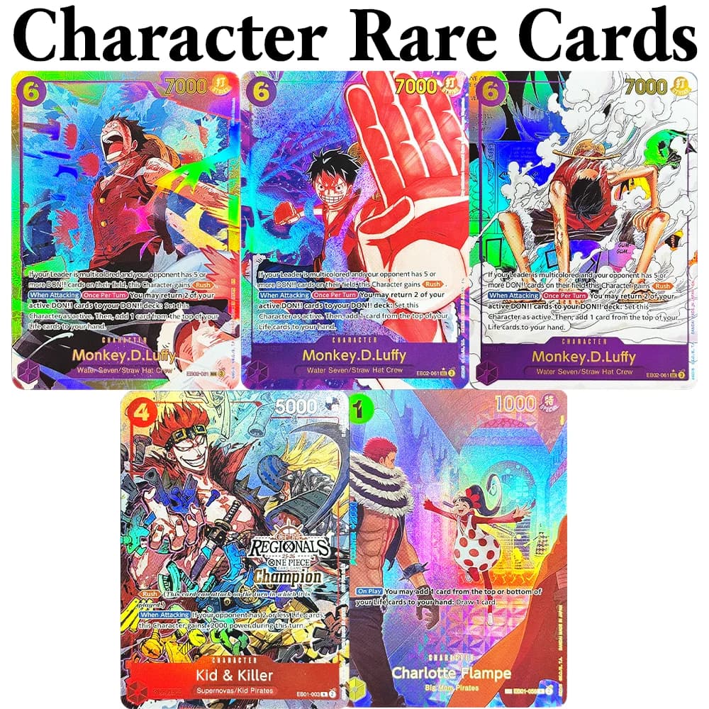 Carte da gioco rara One Piece Personaggio Anime DIY Proxy Monkey.D.Luffy EB02-061 Charlotte Flampe Kid & Killer Collezionabili Giocattolo Regalo