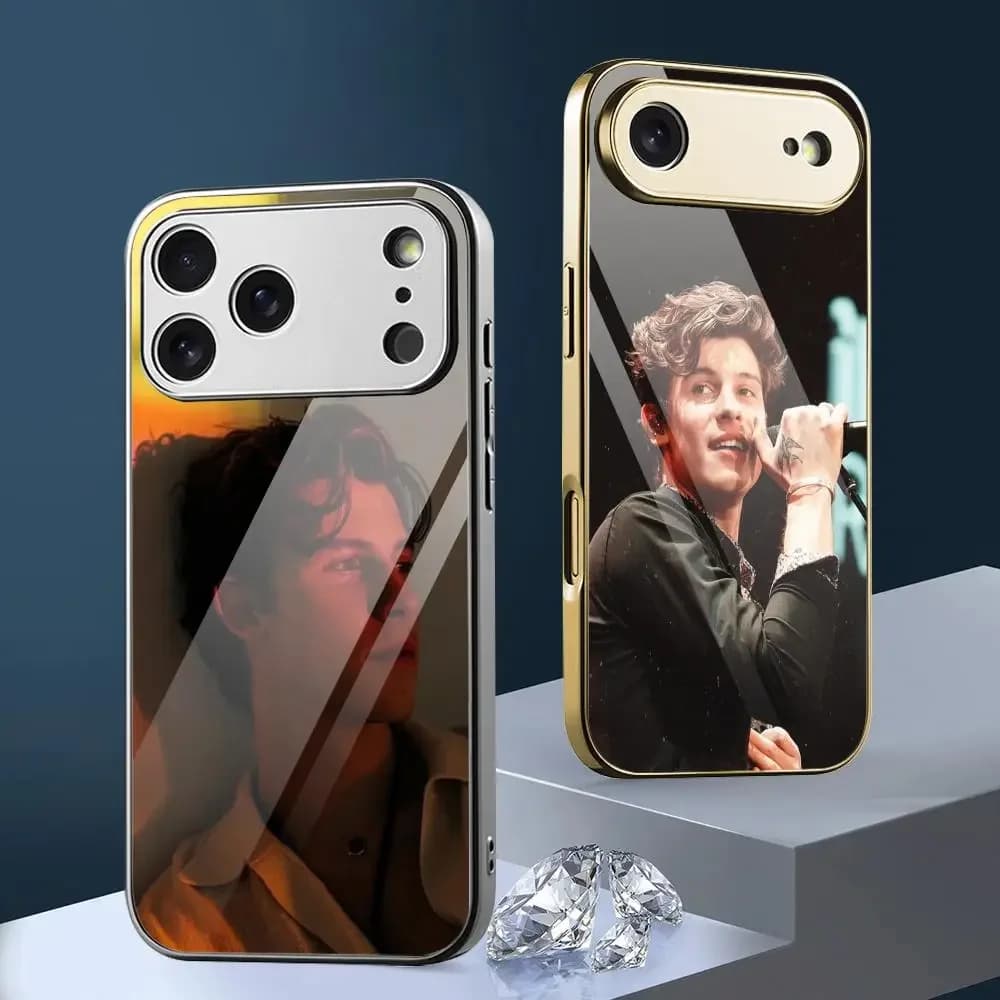 S-Shawn M-Mendes Pop Singer Phone Case For iPhone 17 16 15 14 13 12 Pro Max Plus Electroplated Metal Bumper Shockproof Case