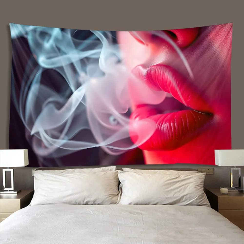 Hippie Wall Big Tapestry Wall Hanging Psychedelic Smoke Cool Girl Art Mystic Kawaii Room Decor Mandala Yoga Picnic Mat Sheet