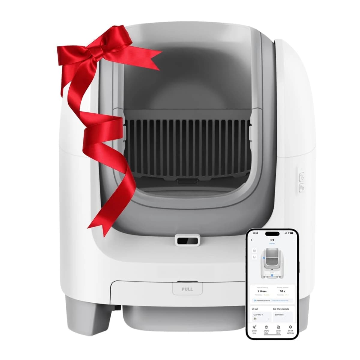 Lettiera per Gatti Autopulente C1, Grande Lettiera Automatica da 70L con Coperchio Aperto per Case con Più Gatti, Controllabile tramite App, Personalizzabile