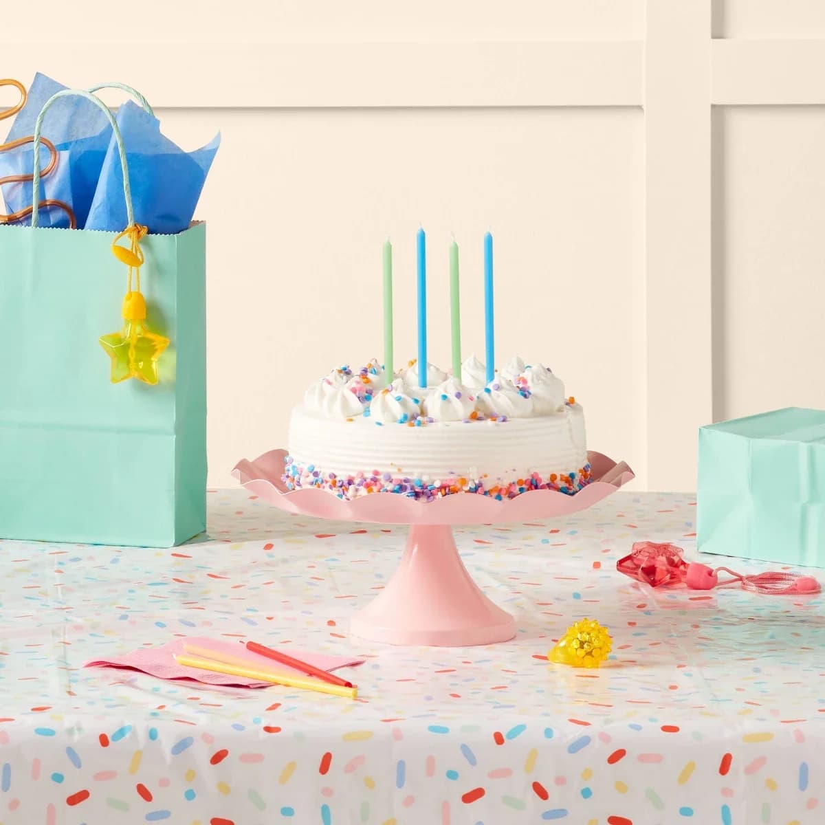 Neon Rainbow Tall Birthday Candles 12ct - Spritz