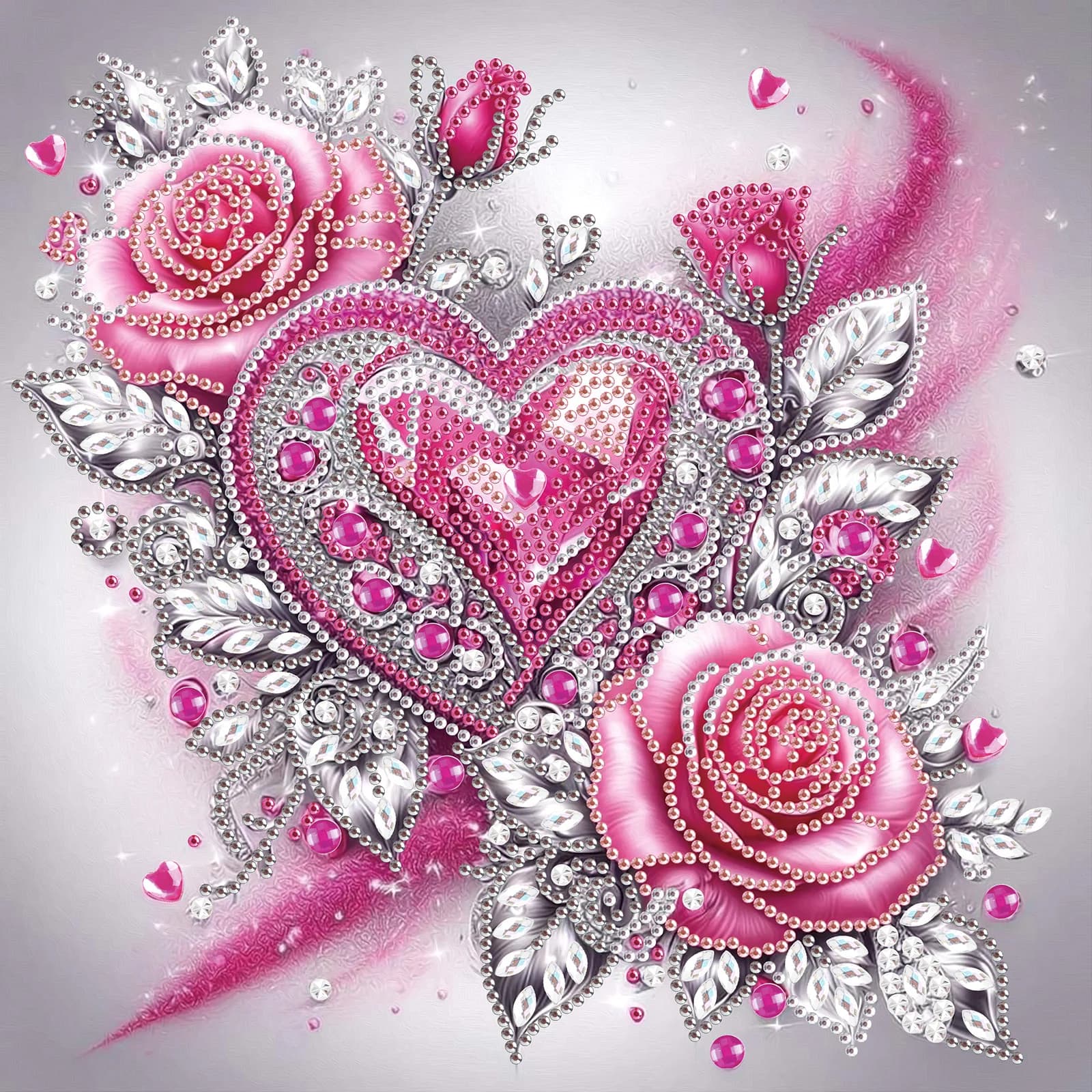 Roses Special Shape Diamond Art Painting Kit for Adult Beginner,Crystal Diamond Special Shape Kit for Home Wall Decoration Gift