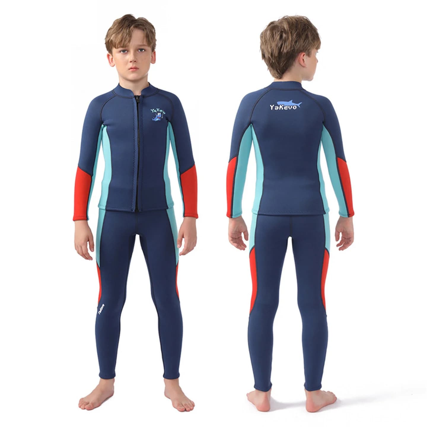 Winter Sub Mute for Kids 2.5mm Neoprene 2 Pieces Separate Mute Boys Girls Long Sleeve Surf Snorkeling Swimwear