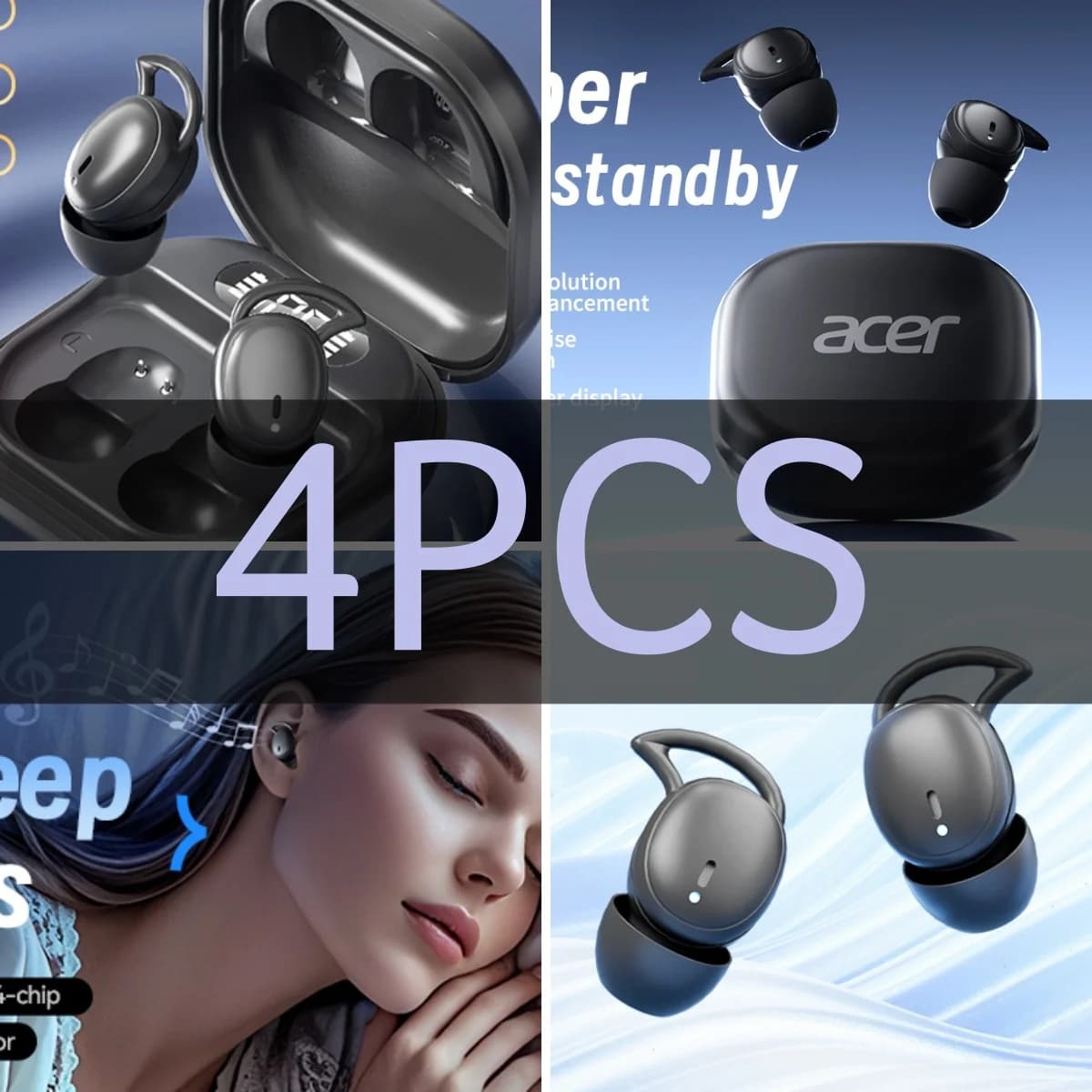 Acer OHR507 Open Ear Wireless Earbuds Bluetooth 5.4 Sports Ear Hook Headphones LED Display Long Battery Life