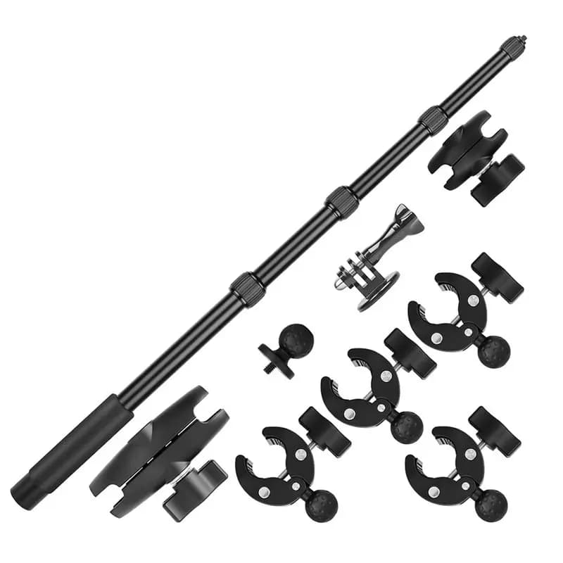 Top Sale Double Clamp Bike Handlebar Mount Kit, Motorcycle Camera Tripod Support With Invisible Selfie Stick For Insta 360 X5 Ac