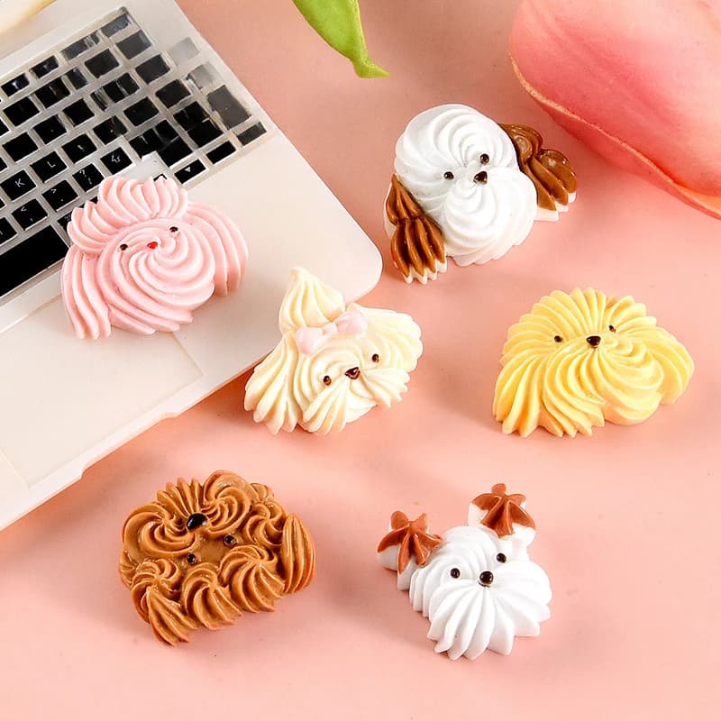 100 pz. Miniature Kawaii in Resina a Forma di Biscotto, Decorazioni Piatte Fai-da-te per Custodie Telefono, Fermagli per Capelli, Portachiavi, Orecchini, Accessori per Case delle Bambole