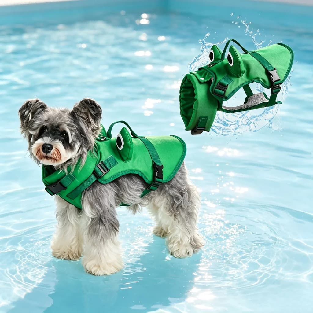 Pet Dog Life Jacket Removable Neck Float High Buoyancy Safety Vest Rescue Handle Small Medium Dog Swimming Water Sport