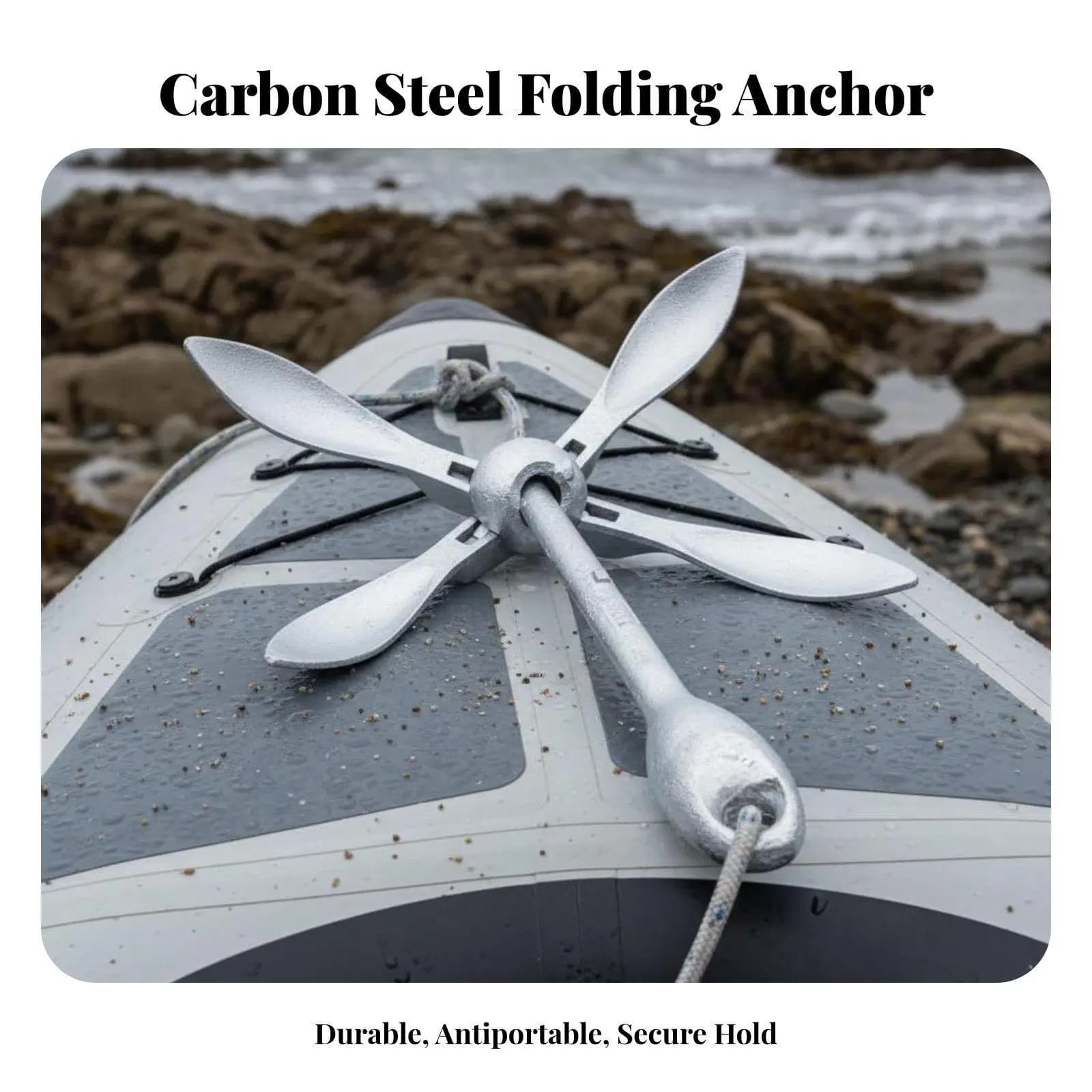 Galvanized Boat Anchor Compact Foldable Marine Boat Accessory for Small Boats Kayaks Fishing