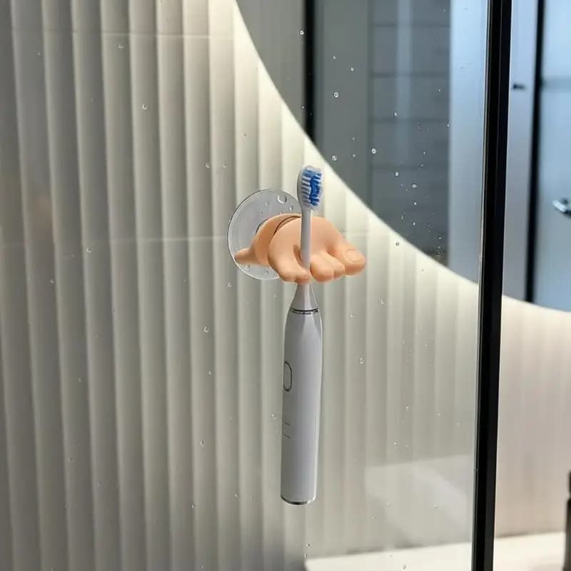 【L】Portaspazzolino multifunzionale con ventosa, divertente decorazione per il bagno, portaoggetti, piccolo clip, per la cura della salute, 93 Store