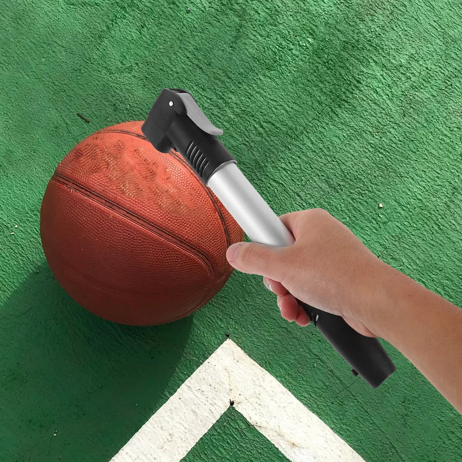 Pompa d'Aria Portatile ad Alta Pressione per Palloni da Basket, Pneumatici di Biciclette, Gonfiatore Manuale per Palloni Sportivi e Biciclette