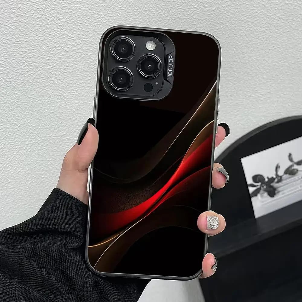 Minimalist line pattern phone case suitable for iPhone 17 16 15 14 13 12 11 Pro/Max/Plus anti drop and shockproof back cover