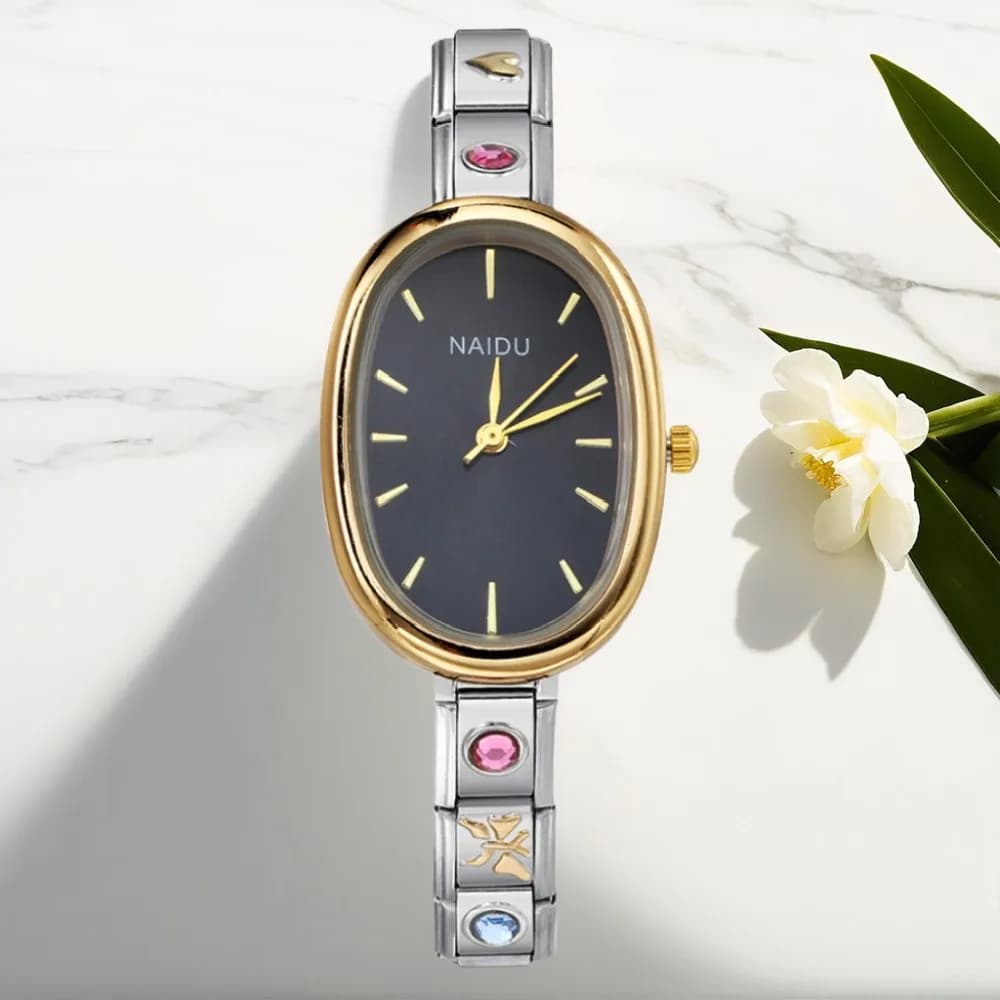 Nuovo Arrivo 2025: Orologio da Donna alla Moda, Forma Ellittica, Movimento al Quarzo, Cinturino in Acciaio Inossidabile, Larghezza 9mm, Regalo per Lei