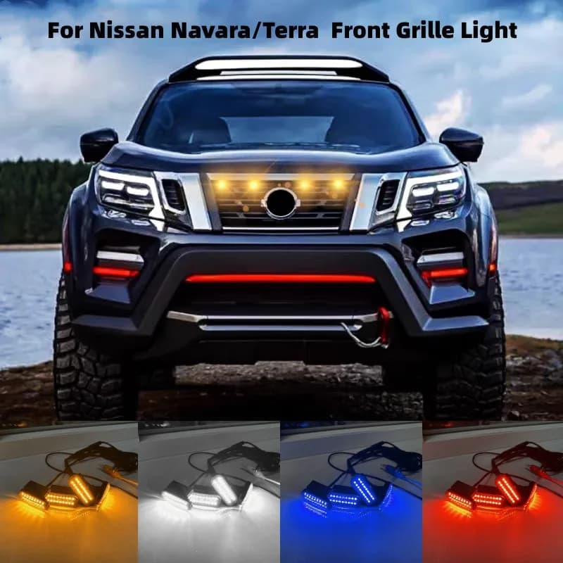 18LED Griglia Anteriore Luce Per Nissan Navara/Terra Auto Luce Diurna Ruota Sopracciglio Lampada Per Pickup Offroad 12V