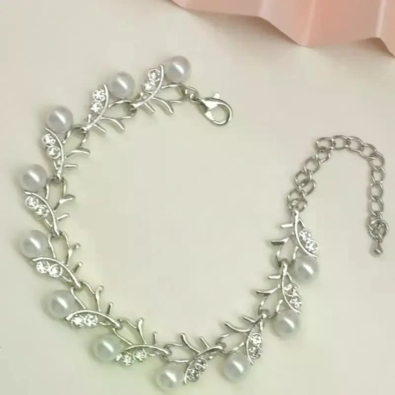 Perla elegante finta strass collana orecchini braccialetto gioielli da sposa set regalo accessori per abiti da cerimonia nuziale da donna
