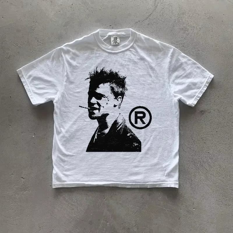 T-shirt American Retro "Fight Club" per tutte le stagioni, per uomo e donna, abbigliamento casual e alla moda.