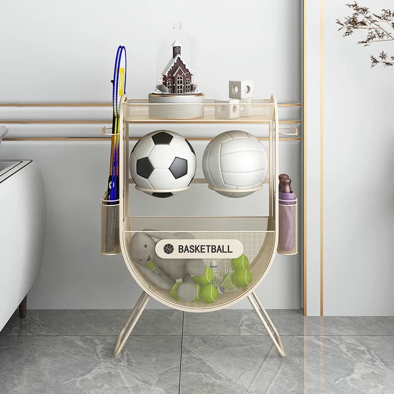 Portaoggetti per Attrezzature Sportive per Bambini, Cesto Porta Pallavolo, Organizzatore per Racchette da Ping Pong, Espositore per Palline da Asilo