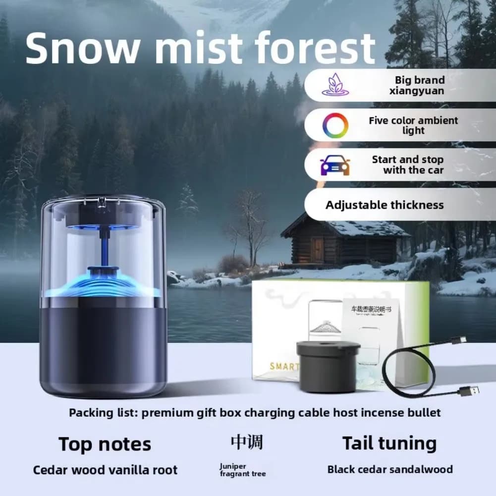 Car Fragrance Diffuser with Rechargeable Battery and 360 Degree Aromatic Distribution to Perfume the Interior of the Auto