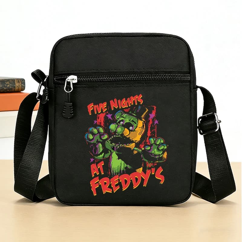 Borsa a tracolla Five Nights At Freddyes Borsa a tracolla in tessuto Oxford a tema Thriller Anime FNAF Custodia per cellulare alla moda