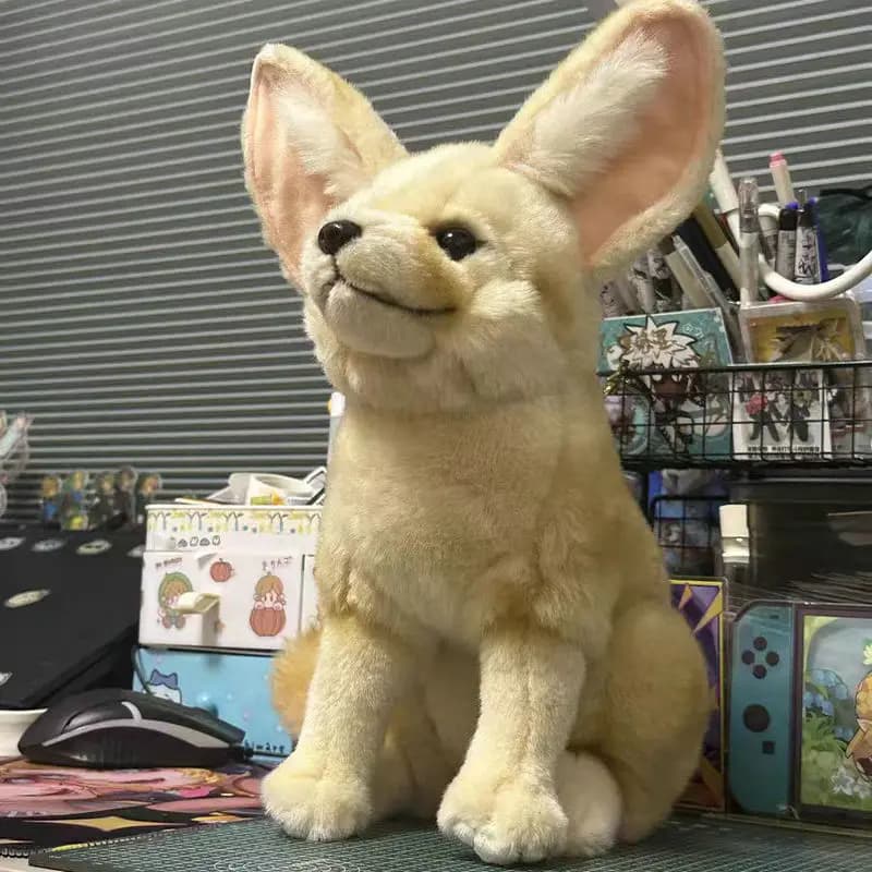 Nuovo volpe peluche ad alta fedeltà Desert Fox Plushie Vulpes Zerda Peluche animali di peluche realistici bambola di simulazione regali Kawai