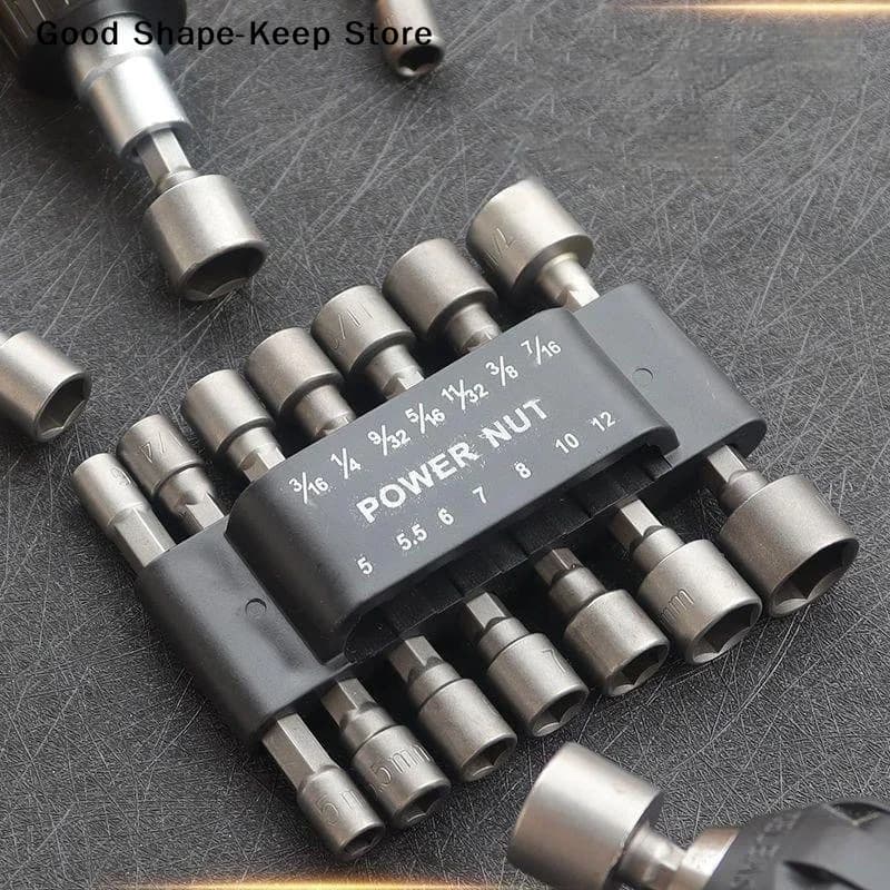 9/14PCS Pneumatic Screwdriver Insert Tool Set Extension Rod Hexagonal Inner Wrench Hexagonal Handle Screwdriver Socket